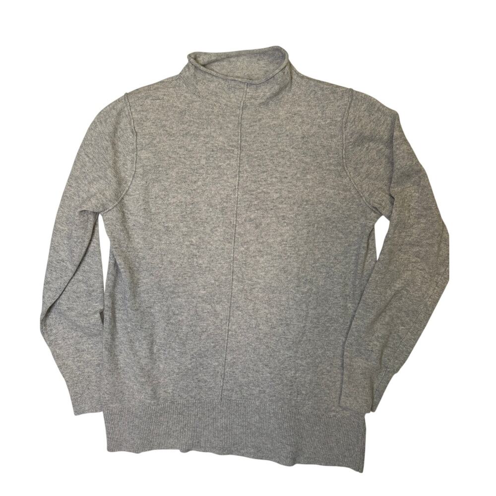 Banana Republic Italian Wool Cashmere Blend Mock Neck Sweater M Gray